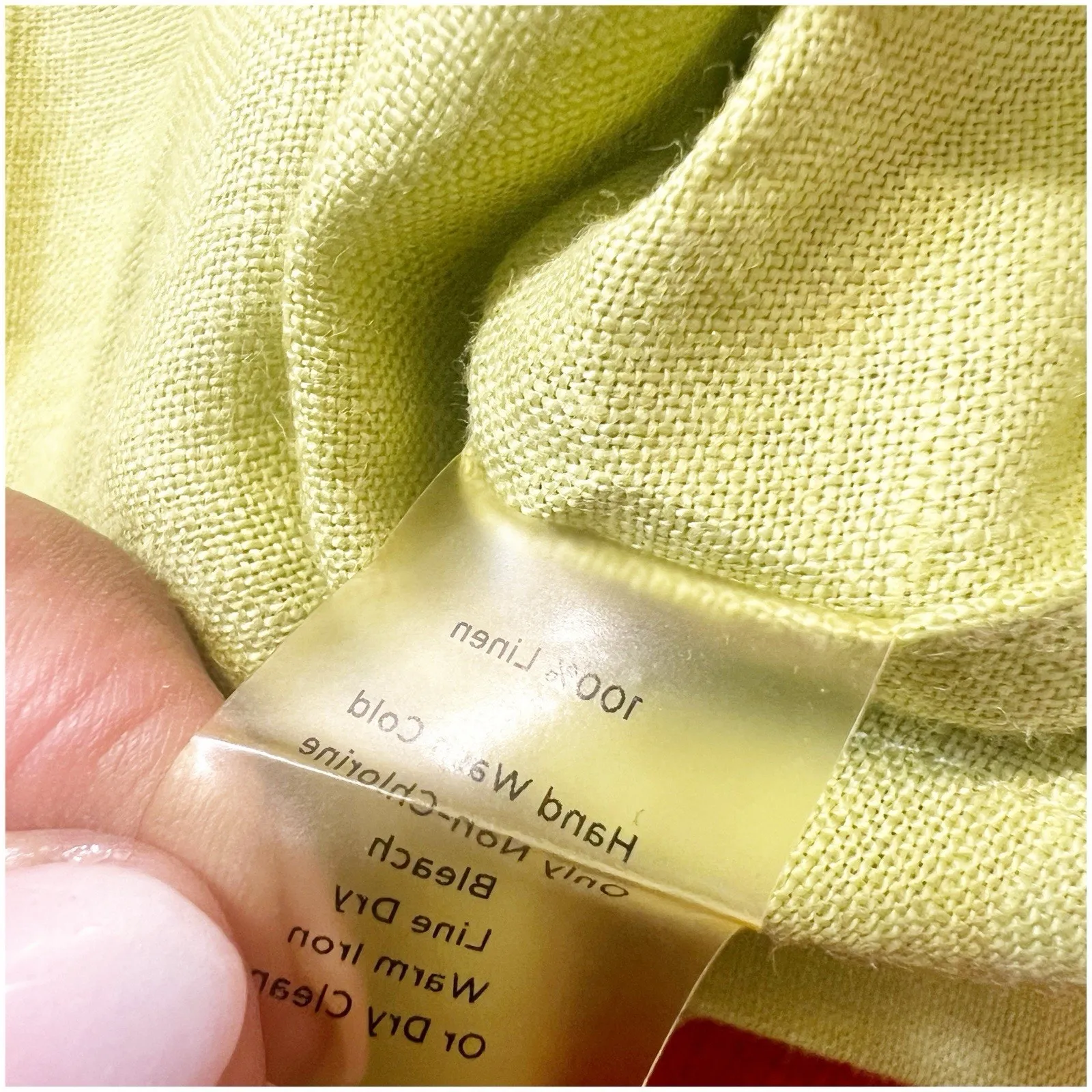 Talbots Woman Pure Irish Linen Button Front Pleated Tunic Size 18w Green Collar - Image 10