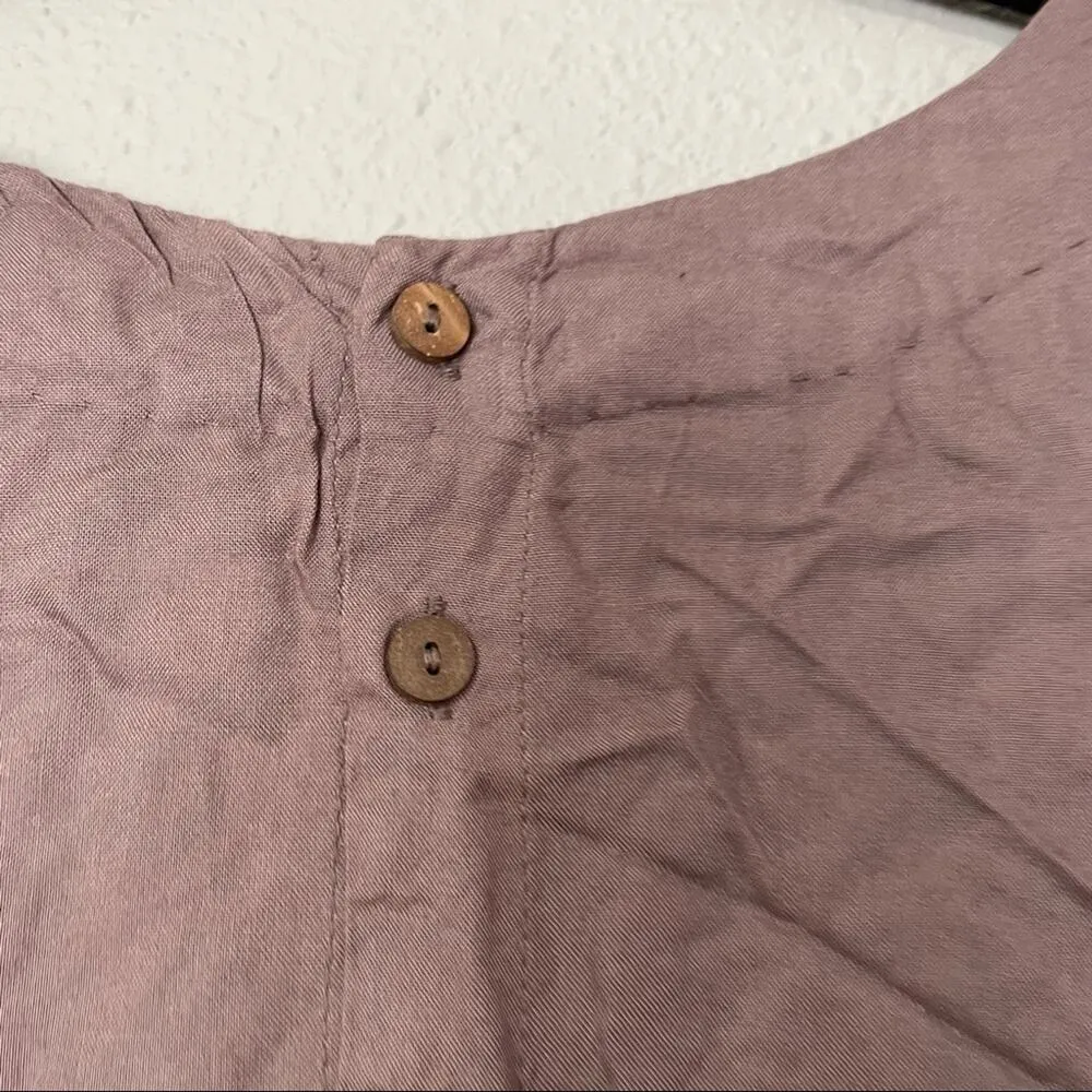 Bombay Paisley Brown Floral Embroidered Cropped Short Sleeve Blouse Women M Boho Size M - Image 3