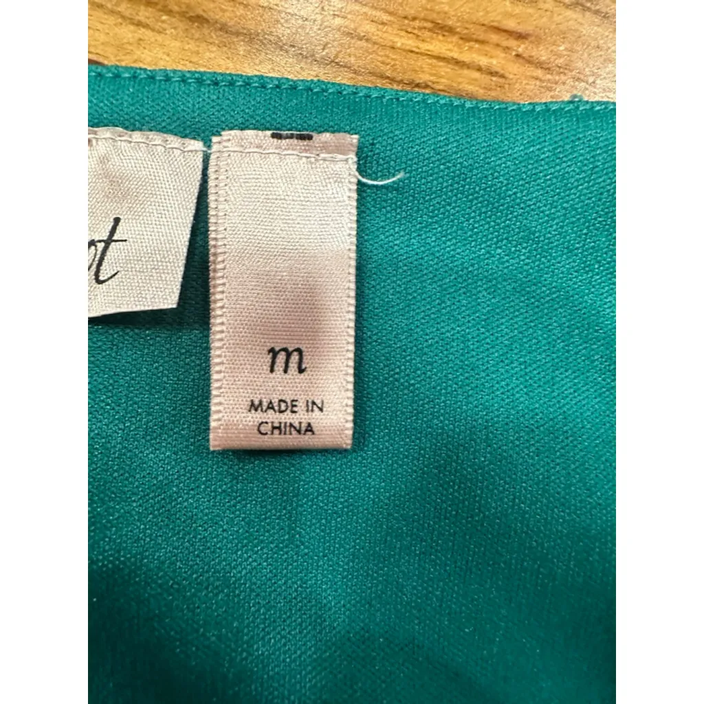 Women's Willow-Root Green Pink Tropical Print Blouse M - Image 5