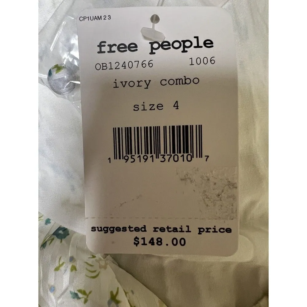 Free People Sweetest Thing Mini Dress Ivory Combo Women’s Size 4 - Image 9
