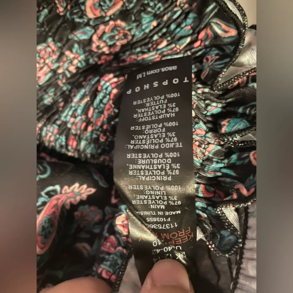 TopShop - Crop Smocked Square Neck Blouse in Black Paisley - NWT - Image 12