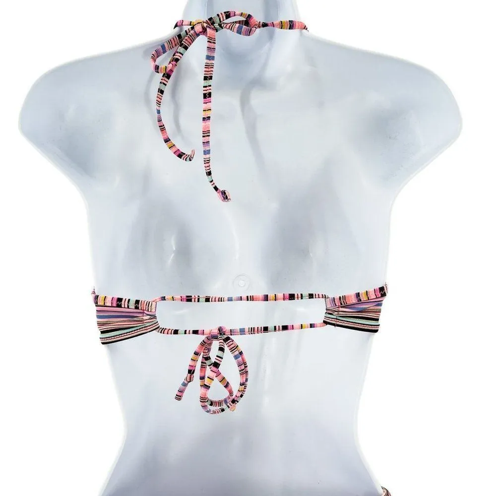 Victoria's Secret Multi Geo Stripe Foil Fabulous Bikini Bathing Suit Set 34B - Image 3