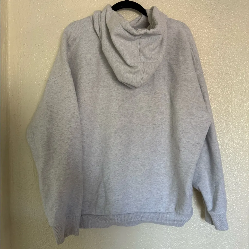 Rip Curl Varsity Hoodie Fleece Light Gray Hoodie with Blue Logo size small - Image 6