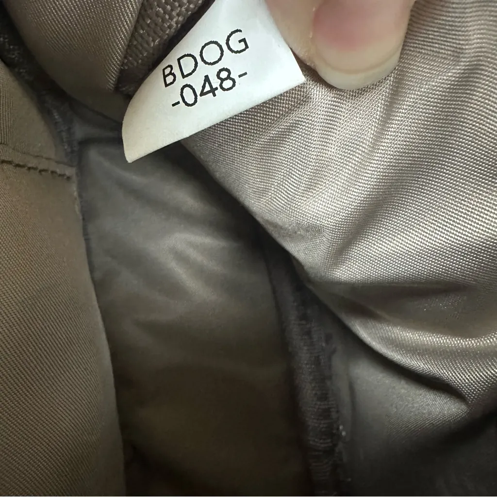 Nola Stylish Quilted Crossbody Bag Beige w/ Brown Vegan PU Leather - Image 7