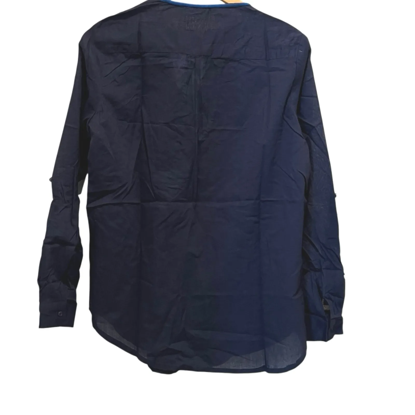 NEW Magazine Blue Embroidered VNeck Blouse Tassels Sz XL Colorful Boho Southwest - Image 5