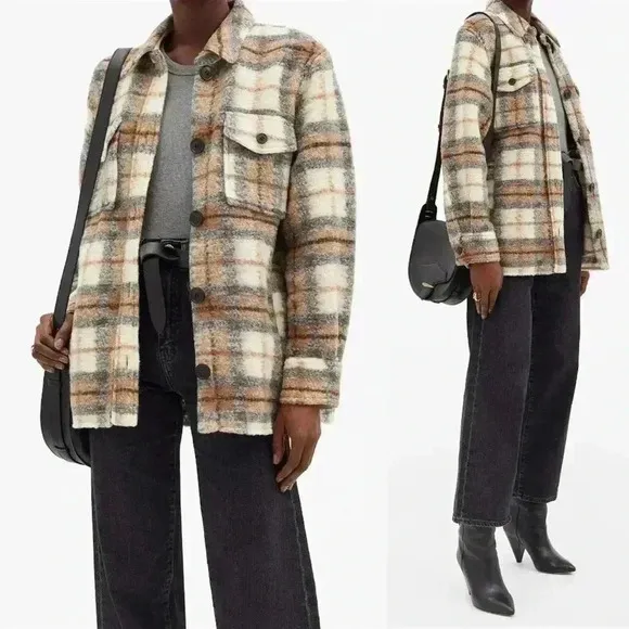 Isabel Marant Étoile Gastoni‎ Checked Wool-blend Jacket Size 36 FR Small - Image 2