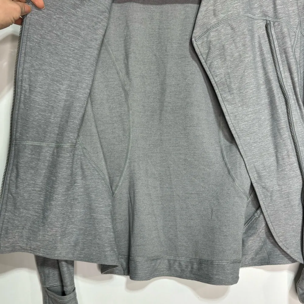 Lululemon Precision Jacket Heathered Battleship Gray Asymmetrical Full Zipper 4 - Image 4