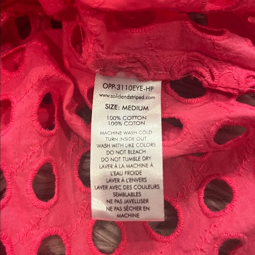 NWT Solid & Striped ‘Evan’ eyelet cotton swim cover up mini dress M - Image 5