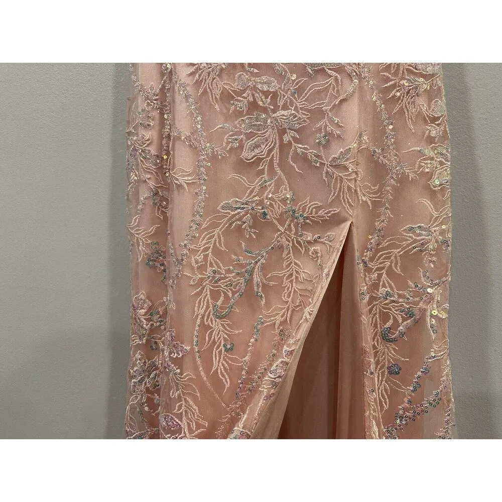 Sherri Hill 55201 Corset Leaf Deep V Neck Gown Size 4 NWOT - Image 2