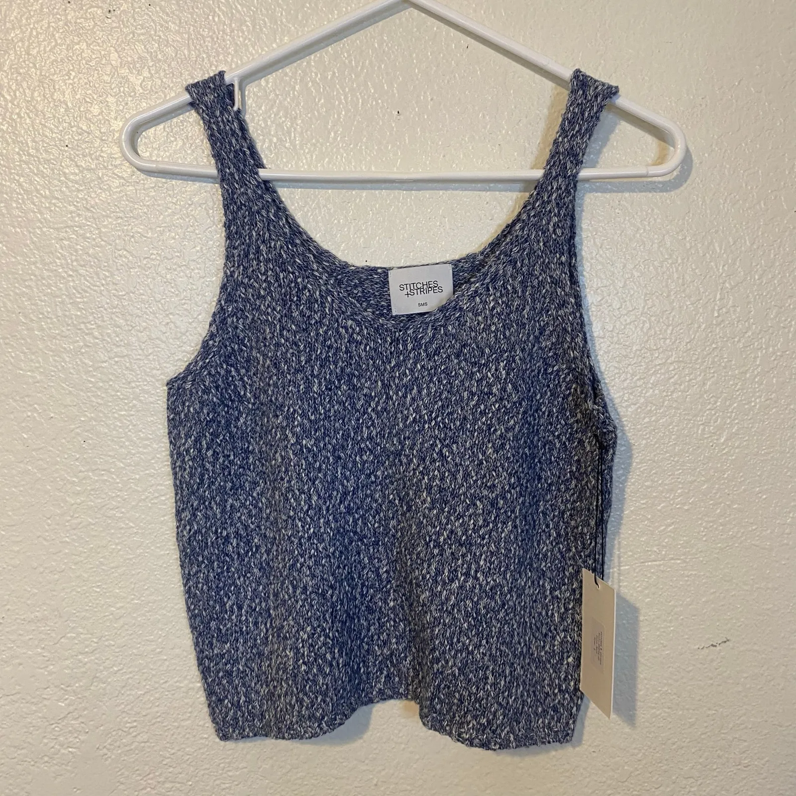 Stitches & Stripes‎ 2 Piece Matching Set Sweater Tank & Short Sleeve Cardigan S Blue - Image 4