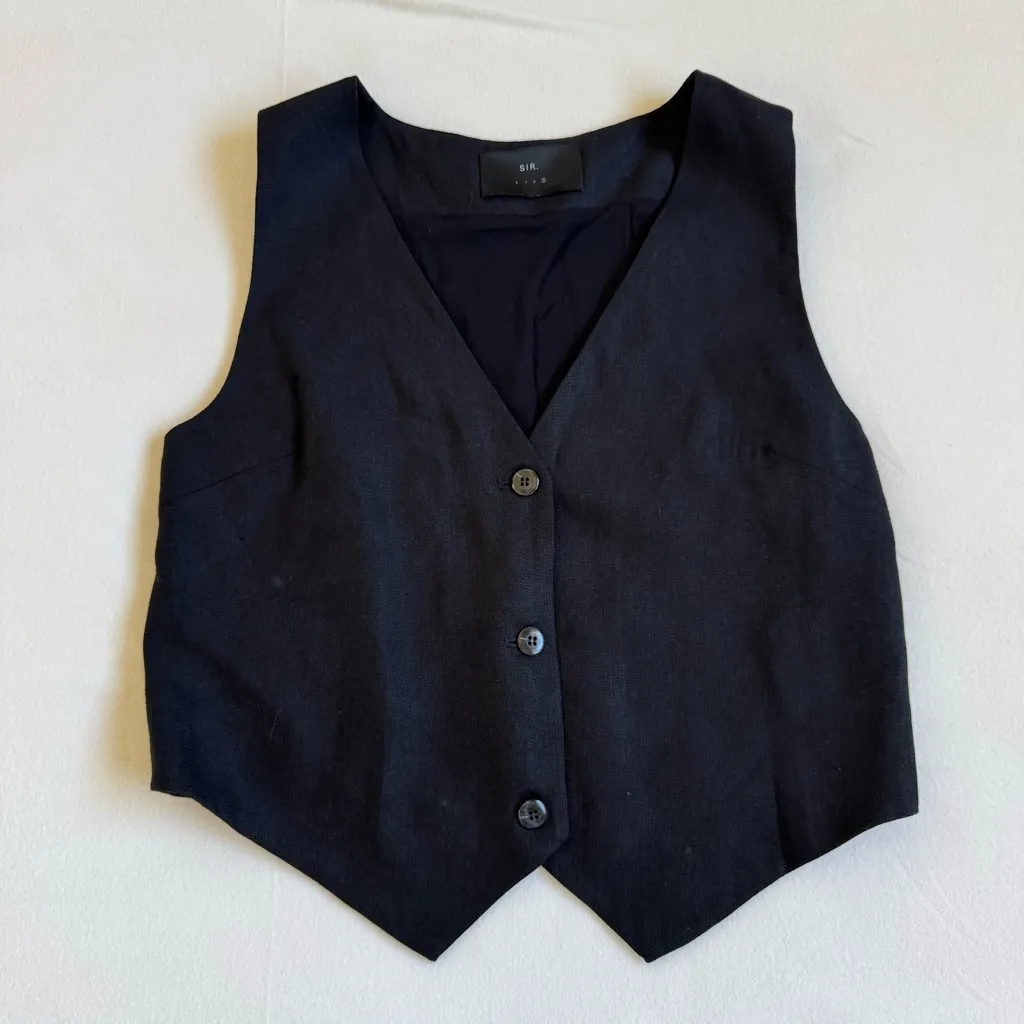 SIR. The Label Clemence Vest in Black Size 8 - Image 3