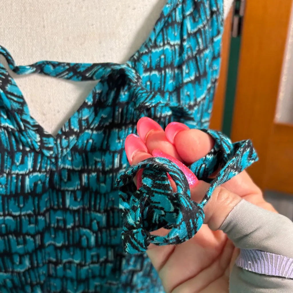 Faded Glory Teal Patterned Maxi Dress - Image 3