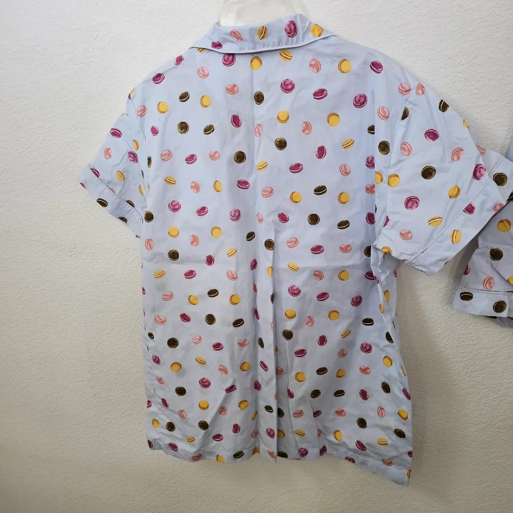 Macaron Print Pajamas Size XL 100% Cotton White - Image 4