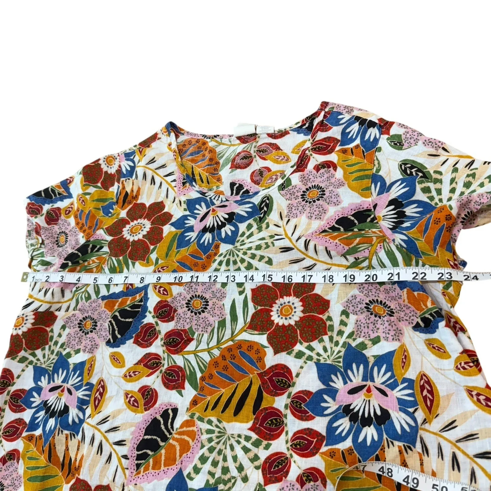 C&C California Positively Curvy Women's Tropical Tunic‎ Top 100% Linen 1X - Image 7