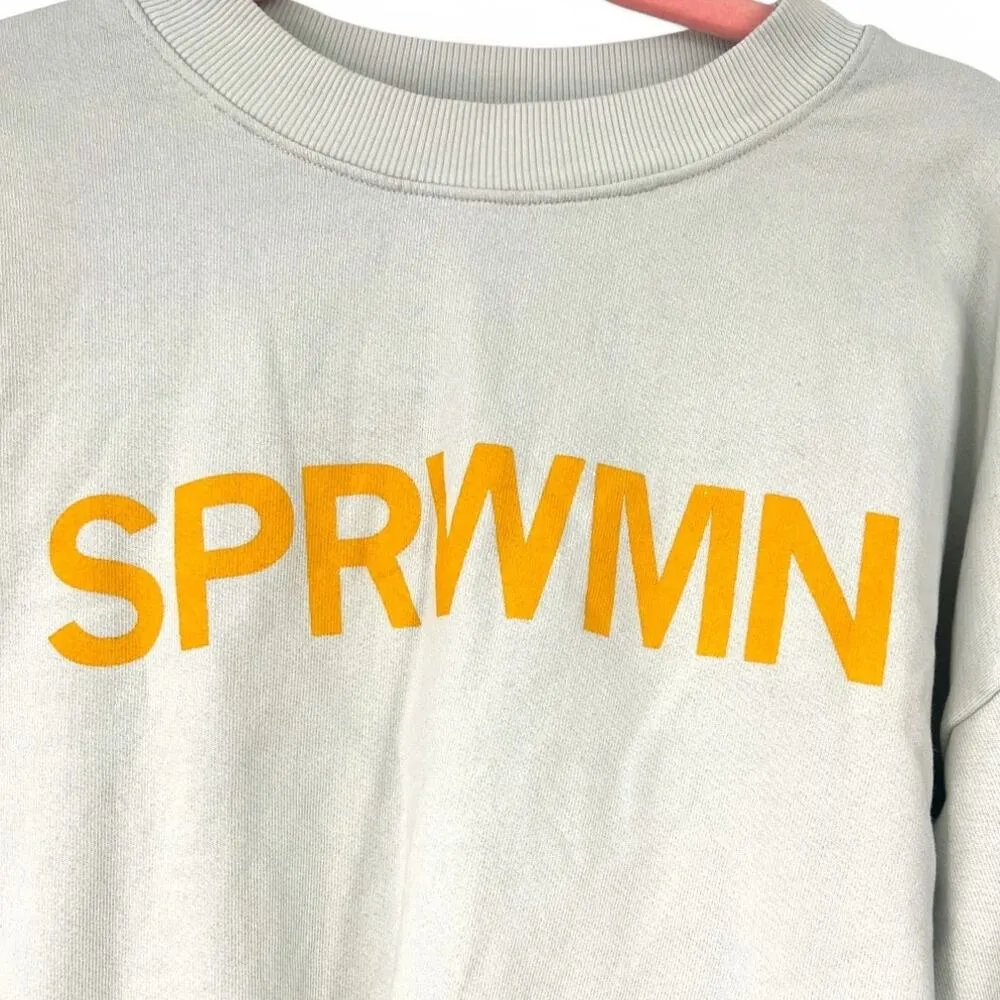 Revolve SPRWMN XS Logo Sweatshirt & Sweatpants Pants in Seafoam 2 Piece Set Green - Image 3