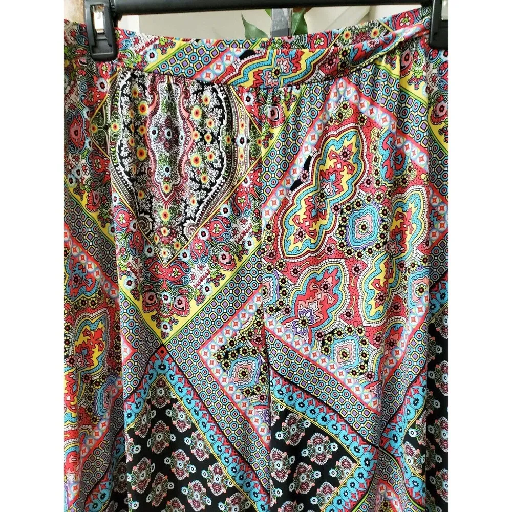 Cha Cha Vente Women's Multicolor Polyester Comfort Waist Palazzo Pant Size 2X - Image 2