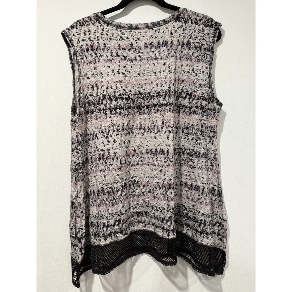 DKNY Jeans Top Womens Large Sleeveless Stretch Travel Vacation Punk Biker Indie - Image 2