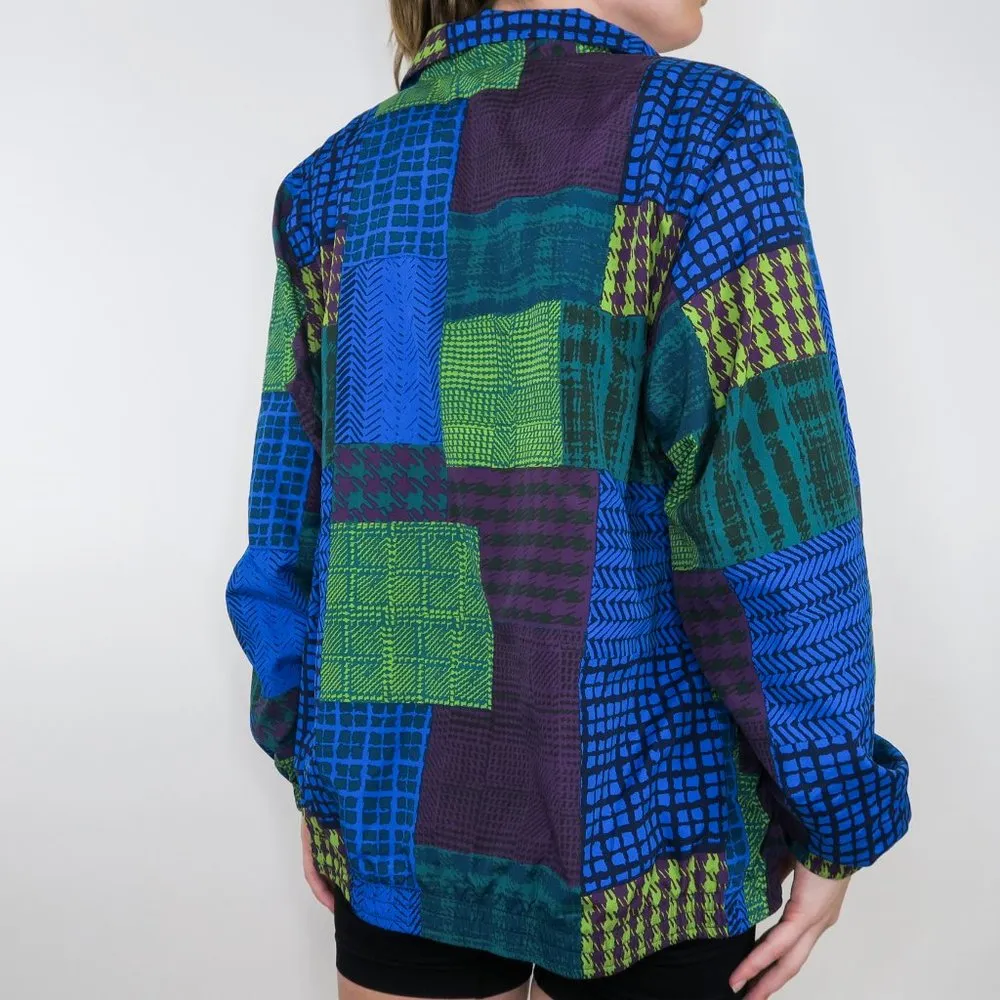 Vintage 90s Koret Sport Funky Geometric Windbreaker Jacket Size M - Image 6