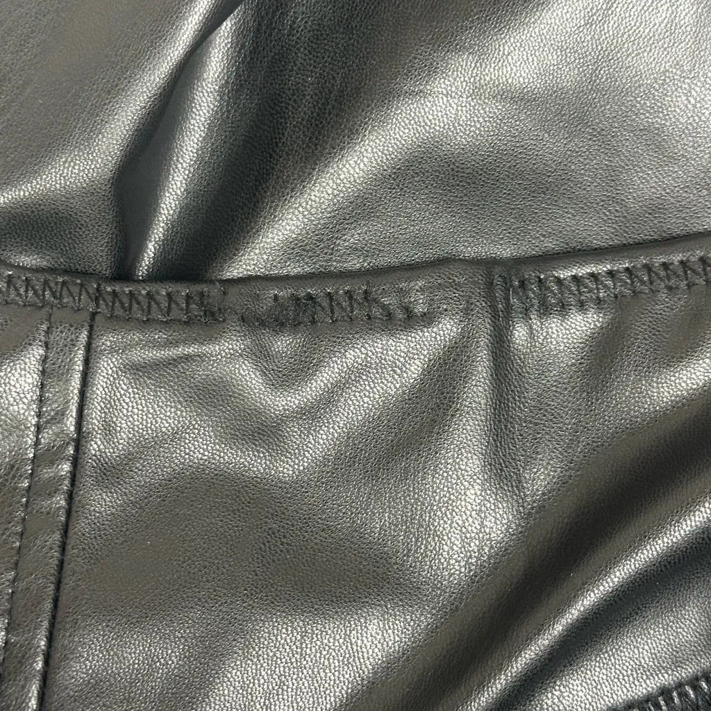 BAGATELLE Collection Classic Black High-Rise Faux Leather Leggings Size Large - Image 10