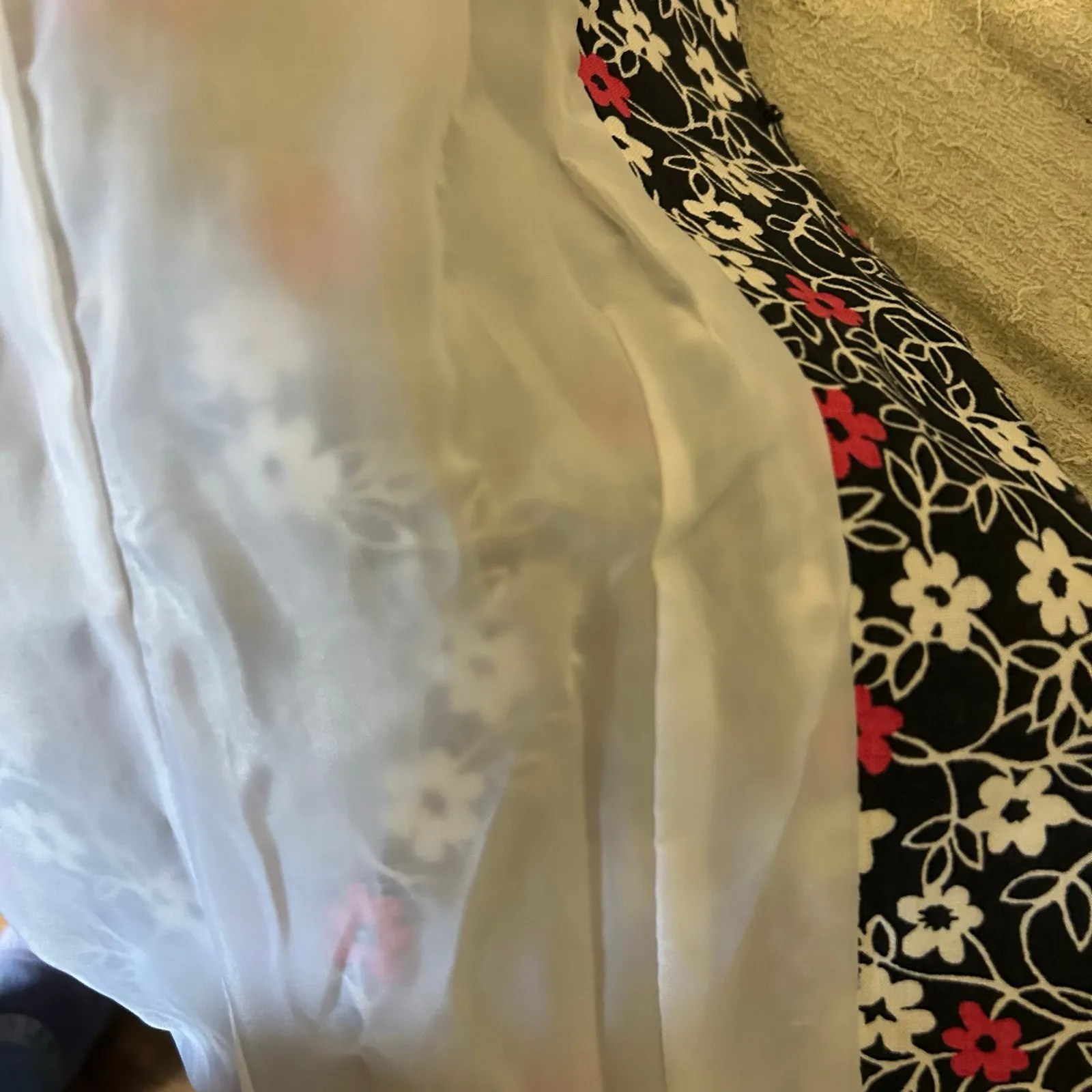 Kim Rogers Petite 100% Linen Black Floral Open Bolero Jacket Lined 16P Coquette - Image 8