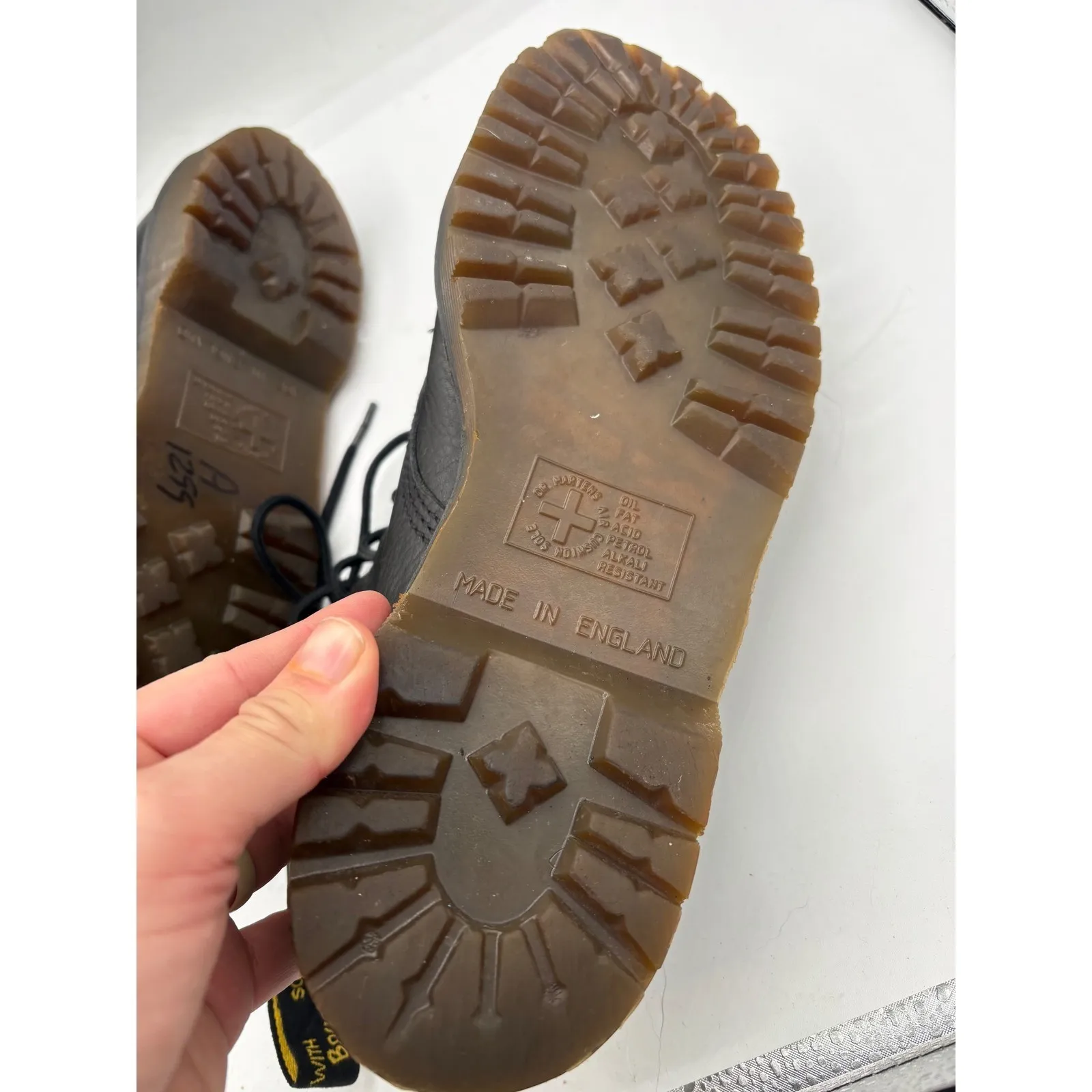 Dr Martens Black Leather Lace Up Ankle Boots Made in England women's 8 - Image 4