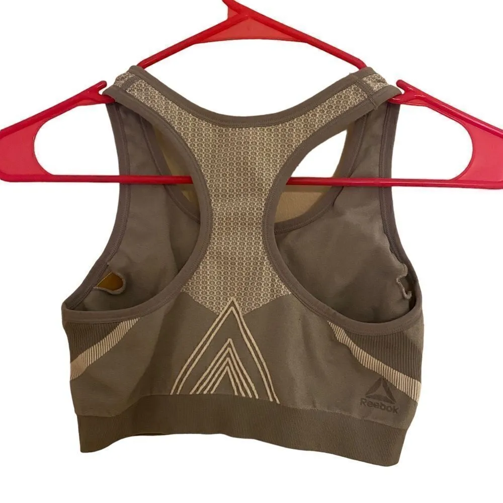 Reebok medium Sports bra removable padding athletic sports gray - Image 2