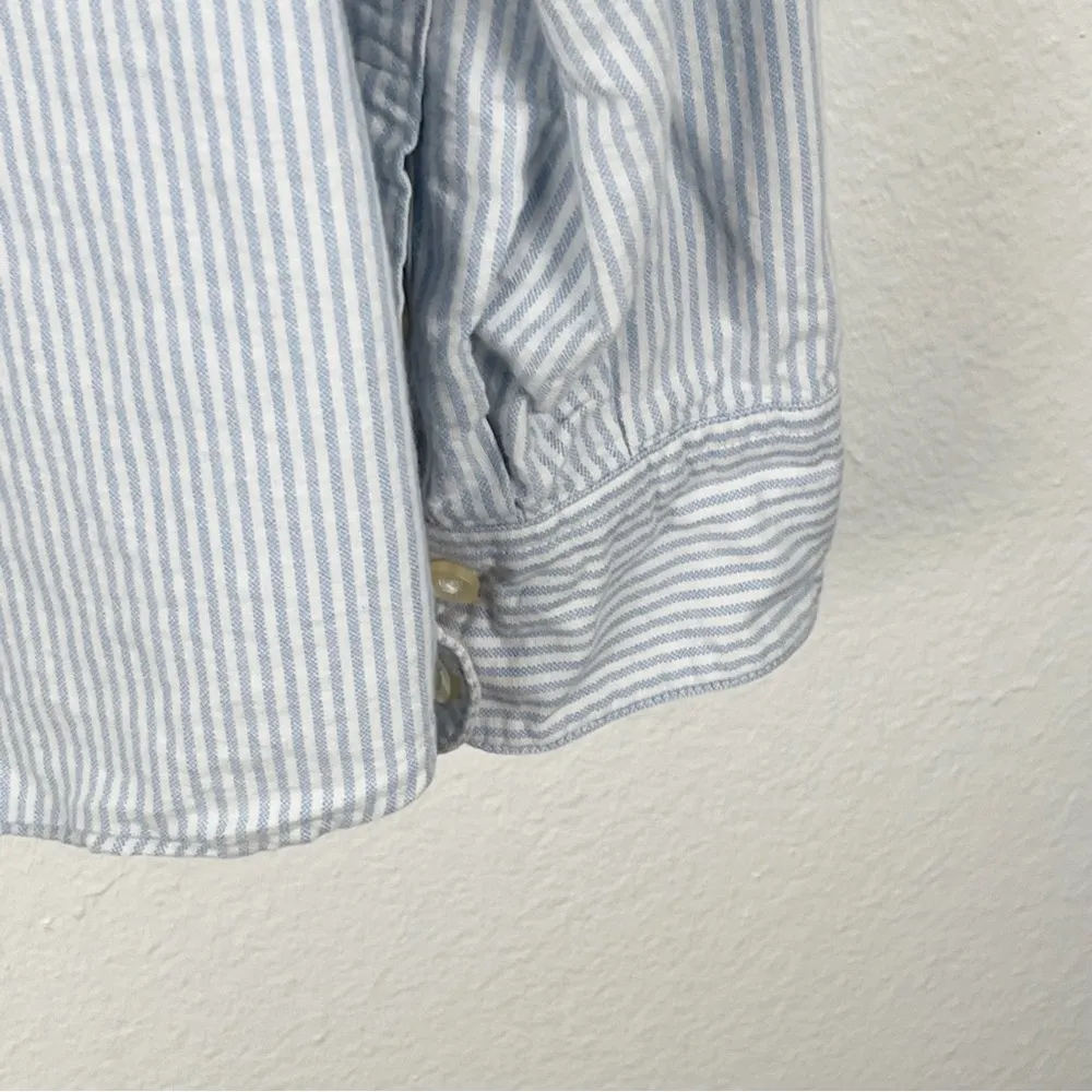 VINEYARD VINES Blue White Railroad Stripes Long Sleeves Button Shirt, Size 14 - Image 6