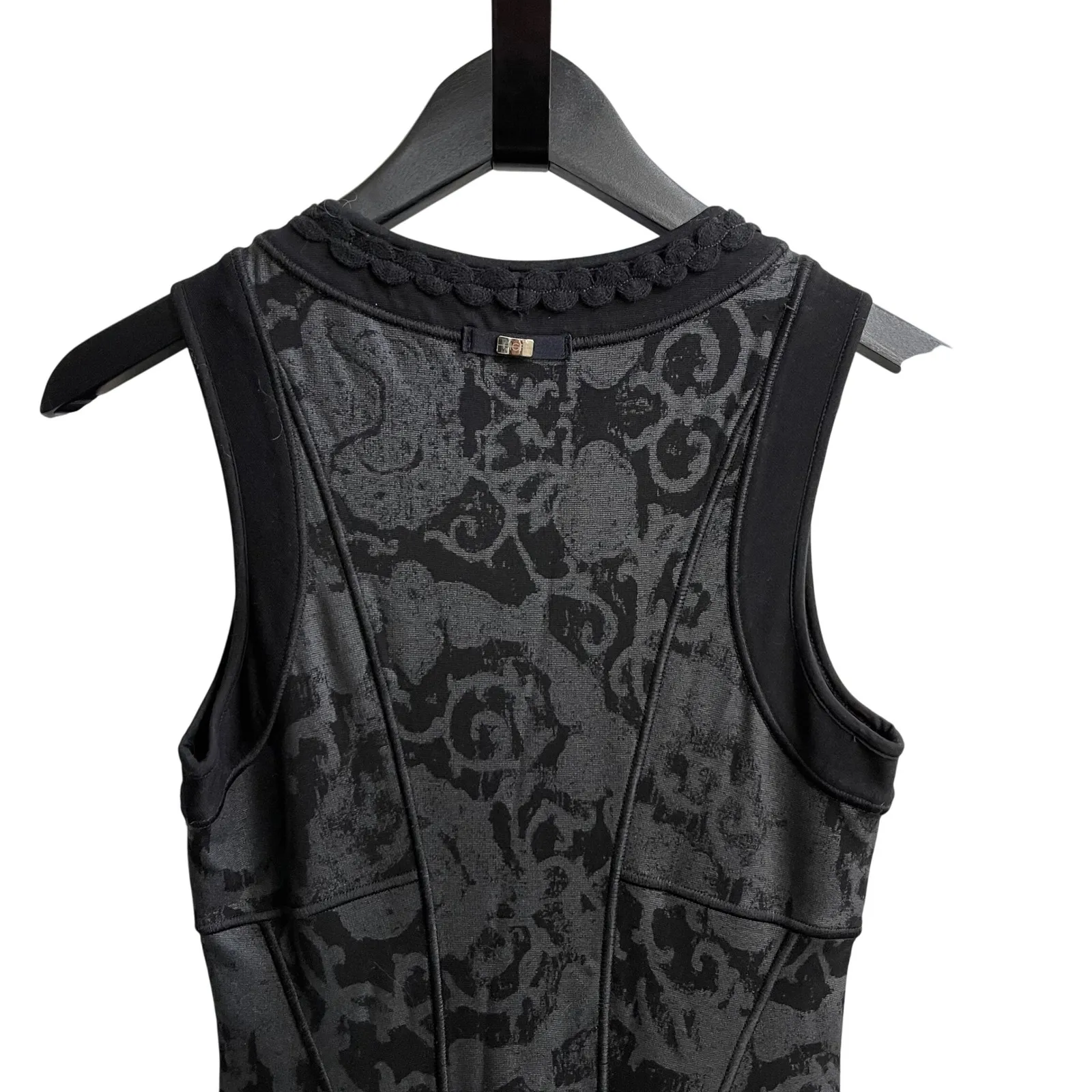 HIGH Tech Italy Dress Sleeveless Black‎ Floral Print Fitted Fit and Flare
Size 6 Black - Image 5