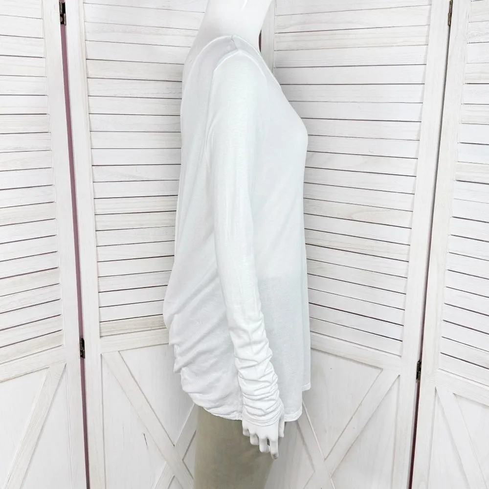 Express‎ Split Twist Back Long Sleeve Shirt White Medium - Image 3