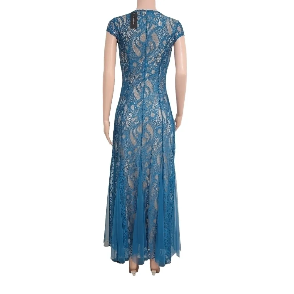 𝅺CANDALITE Maxi Lace Flowy Party Dress Size: S - Image 6