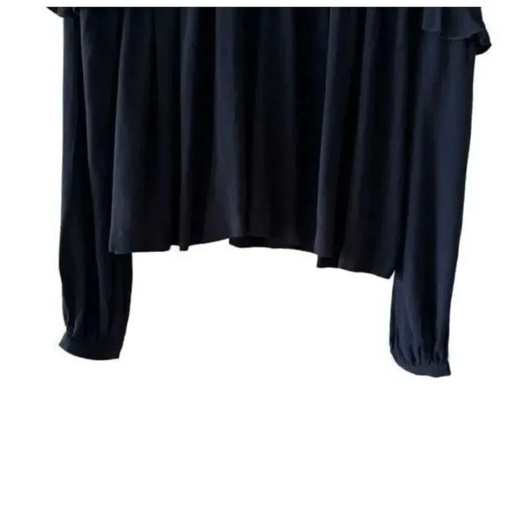 Free People Womens Little Bit Of Love Knit Blouse  Crochet Flowy Sz M #1840 - Image 6