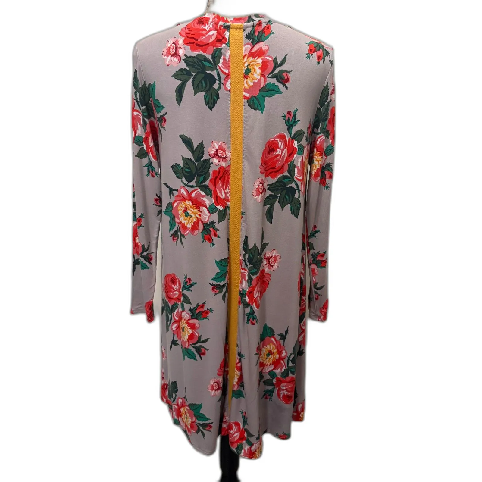 Matilda Jane Say I'm a Dreamer Floral Swing‎ Dress Gray Long Sleeve Size Large - Image 4