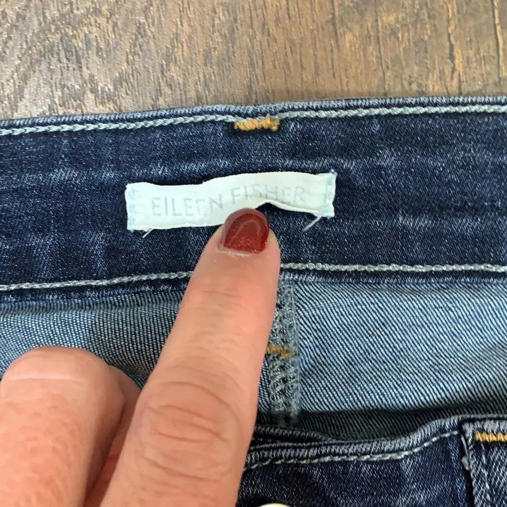 Eileen Fisher Medium Wash Low Rise Stretchy Ankle Skinny Jeans - Image 2