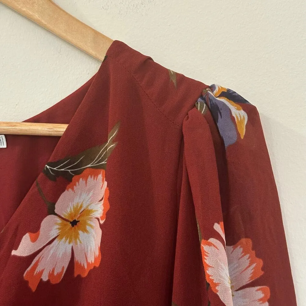 ASTR The Label Floral Ruched Front Hilow Floral Dress sz XL - Image 6