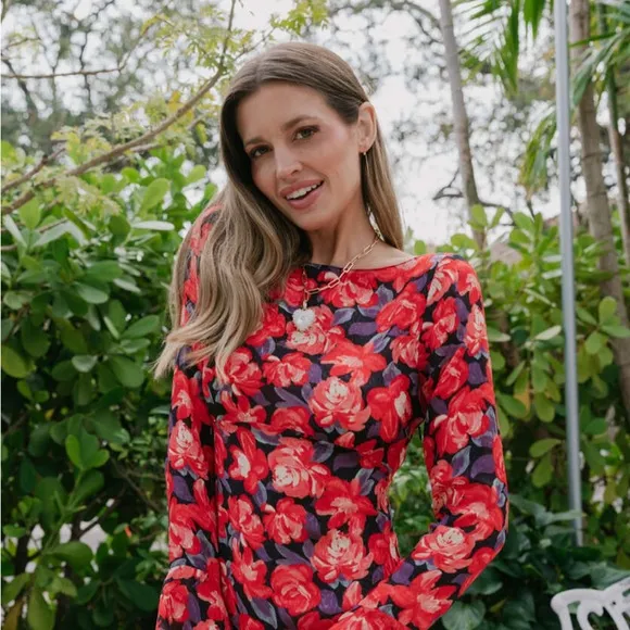 SAYLOR Cher Maxi Dress in Red Floral size Large‎ - Image 2