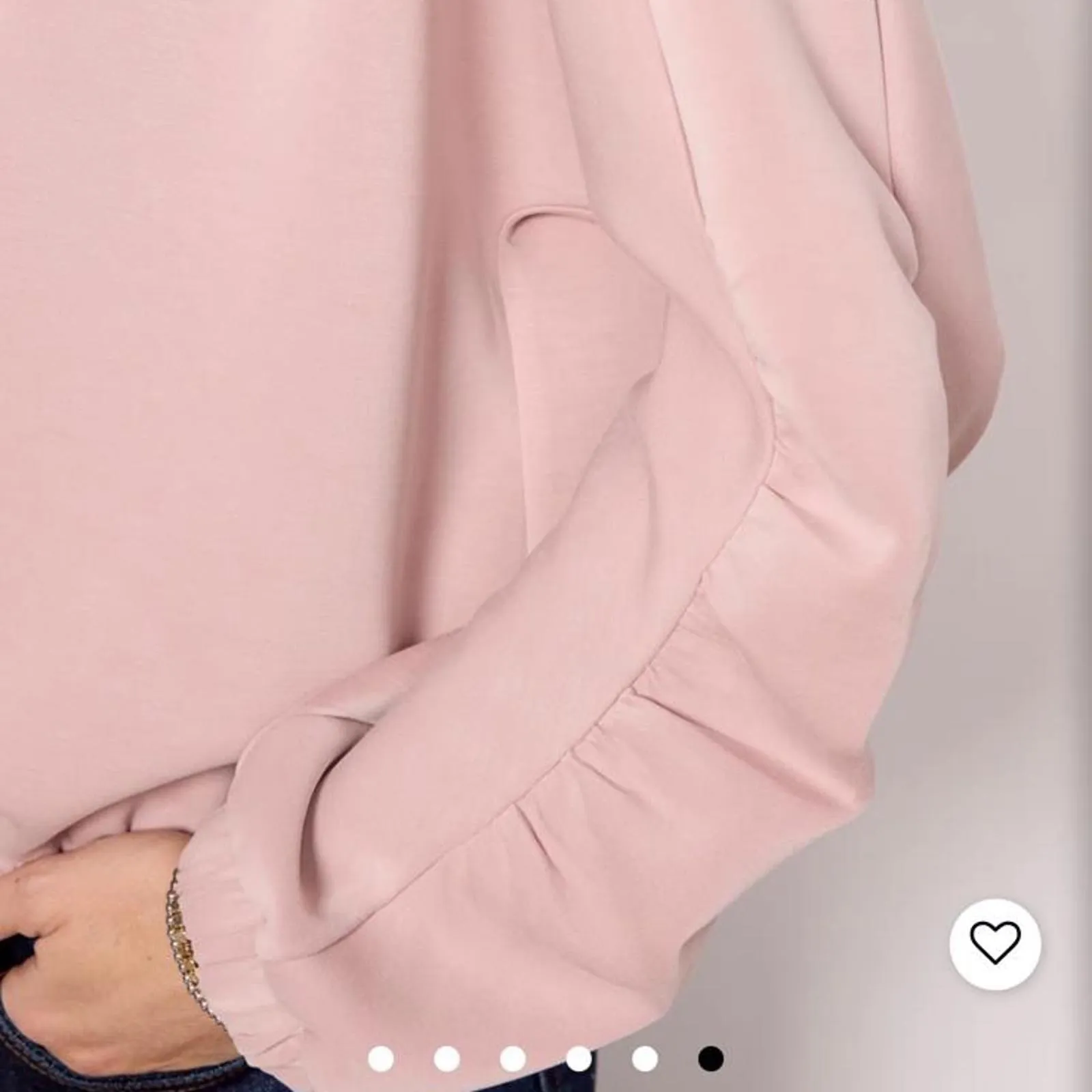 Evereve Mariana Sleek Pullover Crewneck Ruffle Sleeve Blush Pink Women’s Medium - Image 15