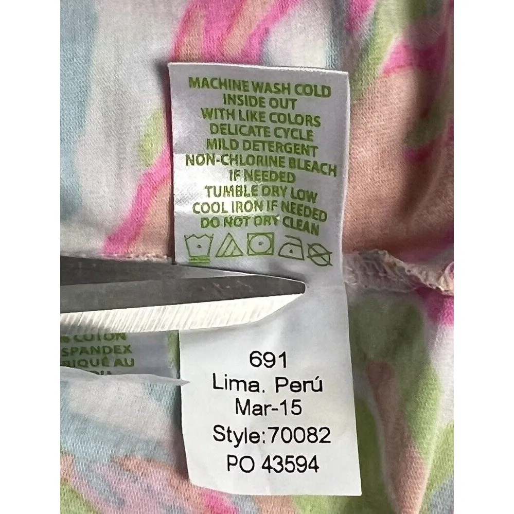 Lilly Pulitzer Vibrant Fish & Coral Design Stretchy V‎ Neck Shirt Size XS - Image 6