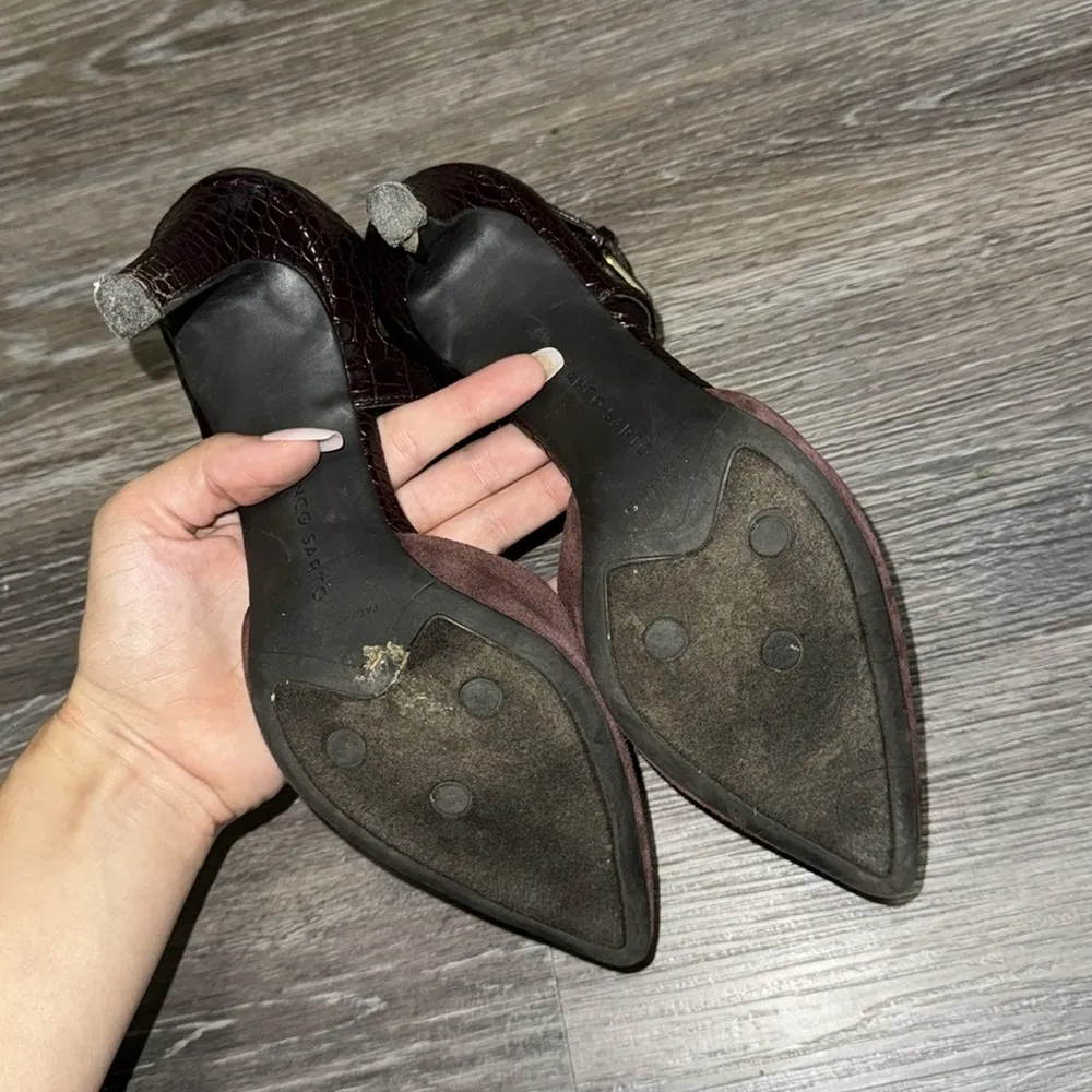 Franco Sarto Anazio Pump - Suede & Faux Leather - Burgundy - Size 7.5 - Image 8