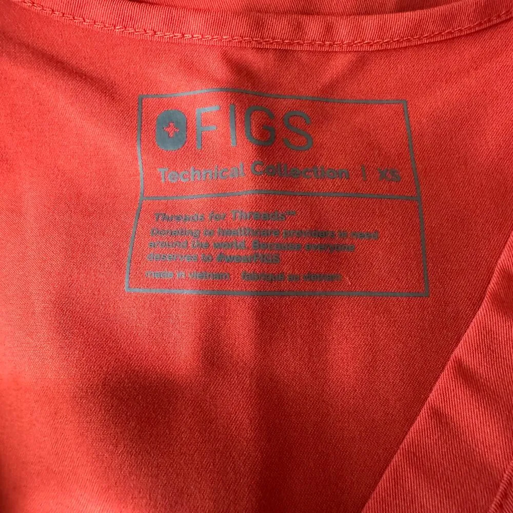 Figs Casma Three-Pocket Scrub Top Clay Red Size XS - Image 6