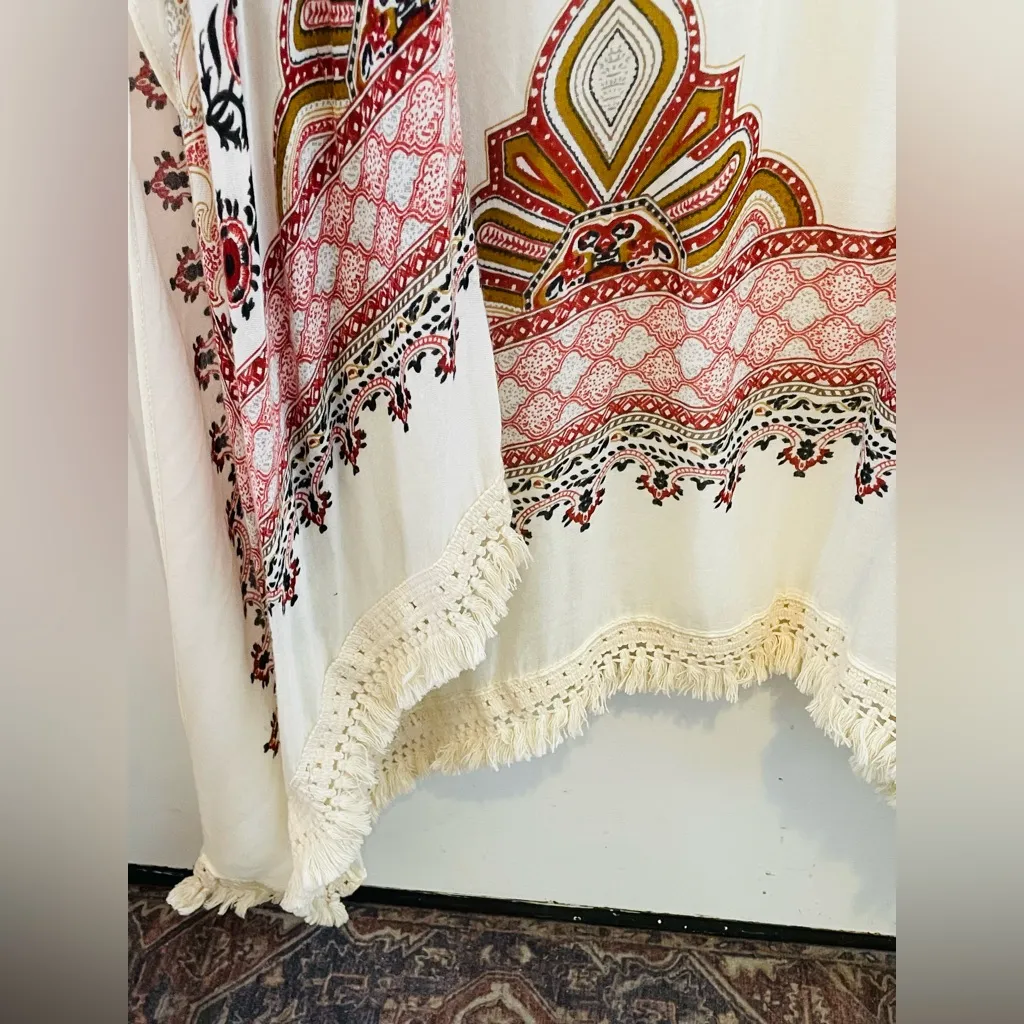 Altar’d state abstract floral long open cardigan kimono shawl - Image 4