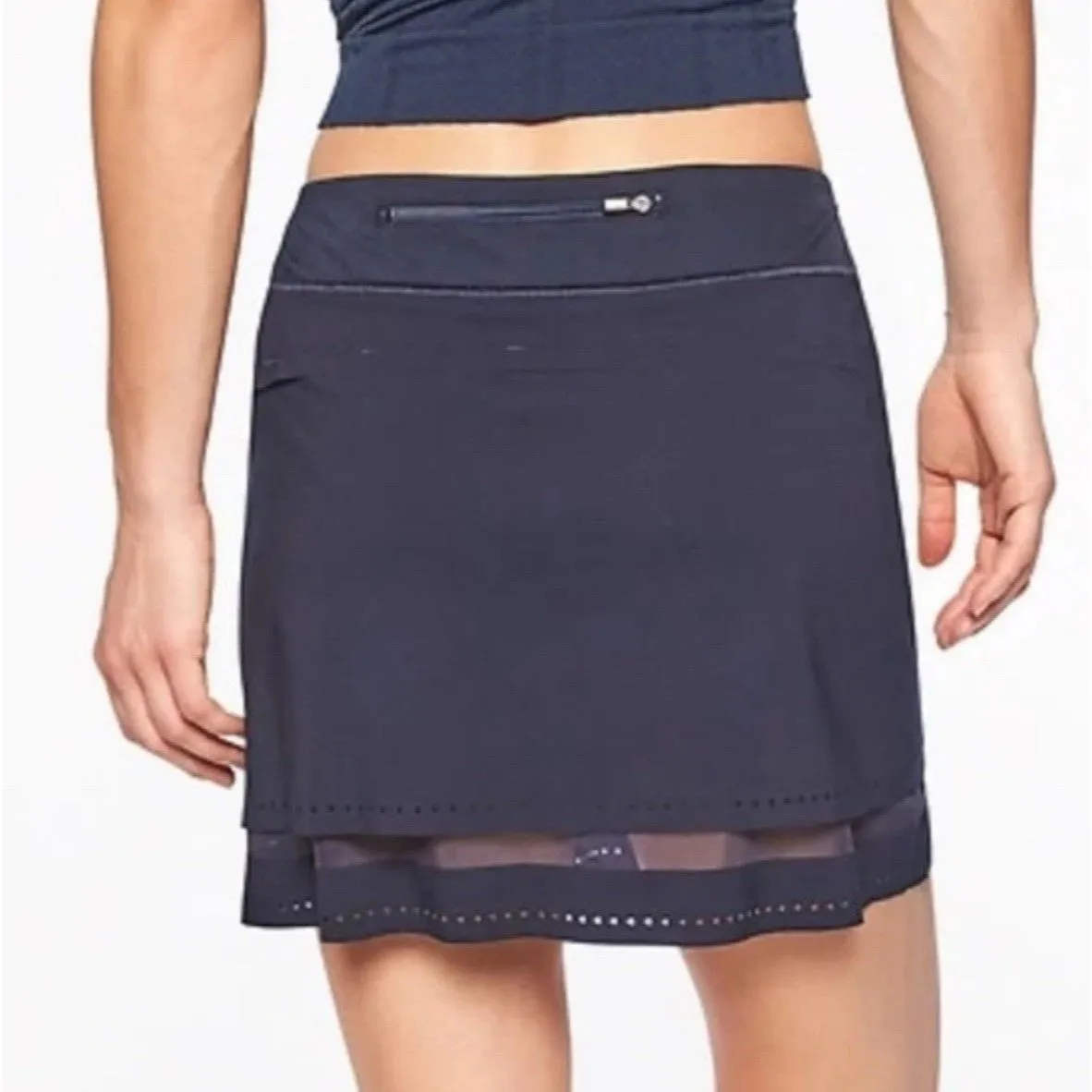 Athleta Laser Run Skort Skirt Women’s‎ Size M Black EUC - Image 2
