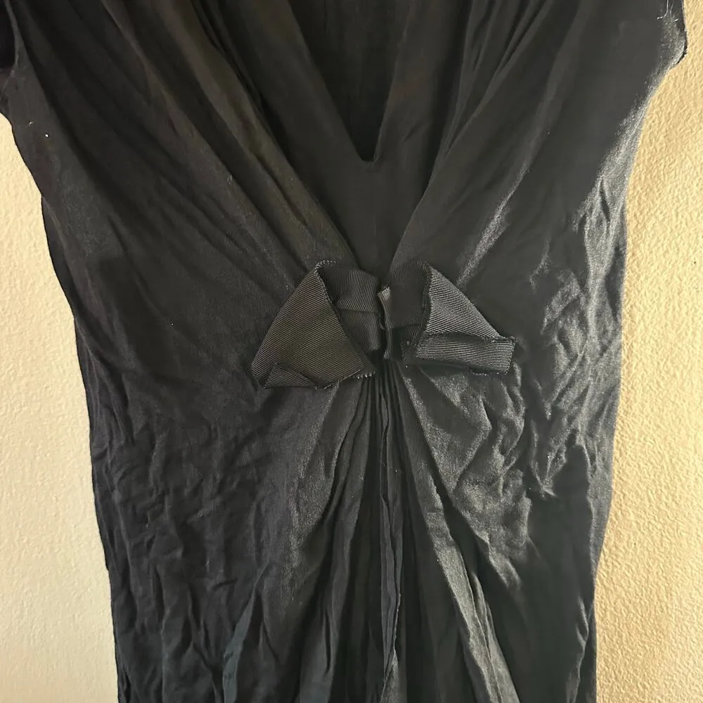 Vintage Lanvin Black Draped Dress Size 36 with Hanger - Image 6
