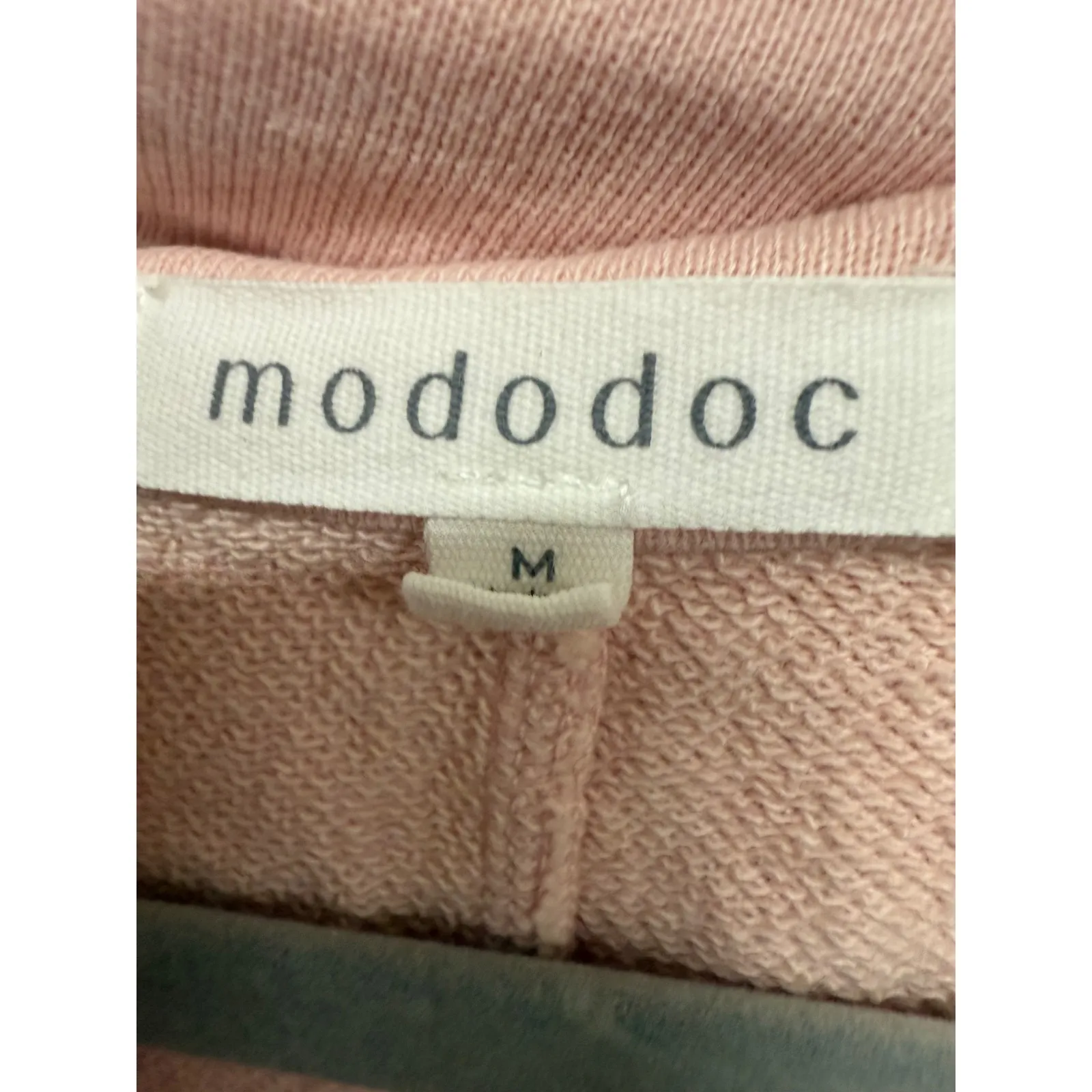 Mododoc Pink Blazer Style Cardigan 100% Cotton Button Front Size Medium - Image 5