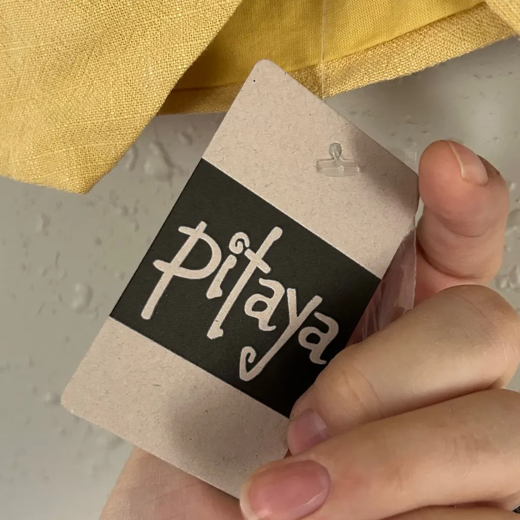 NWT Emory Park Pitaya Butter Linen Blend Yellow Button-Up Halter Vest Casual - Image 3