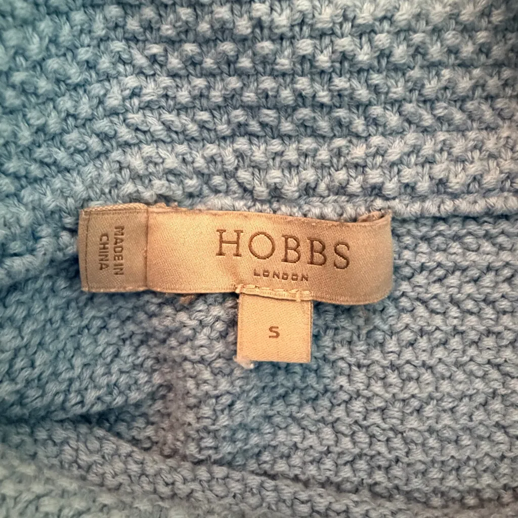 Hobbs London Camilla Cable Knit Cotton Sweater – Mascari Blue - Small - Image 6
