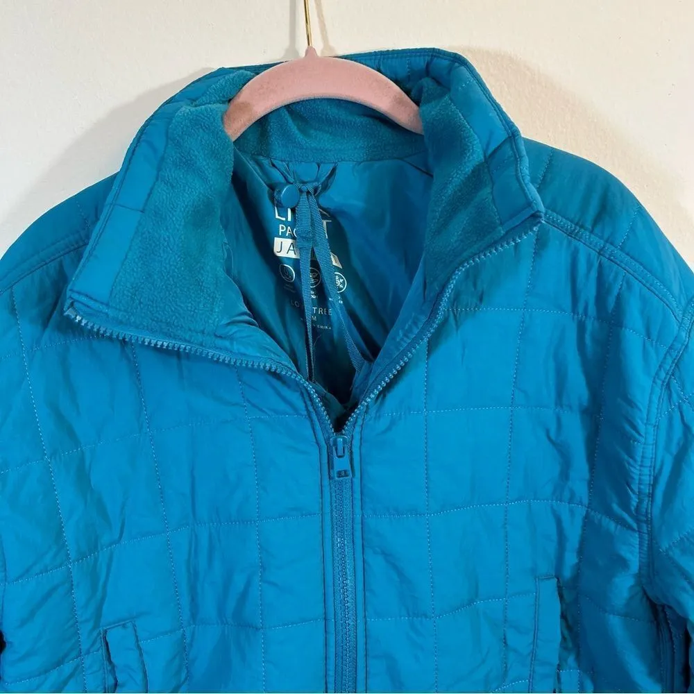 Love Tree Women’s Teal Blue Packable Lightweight Puffer Jacket Medium - Image 2