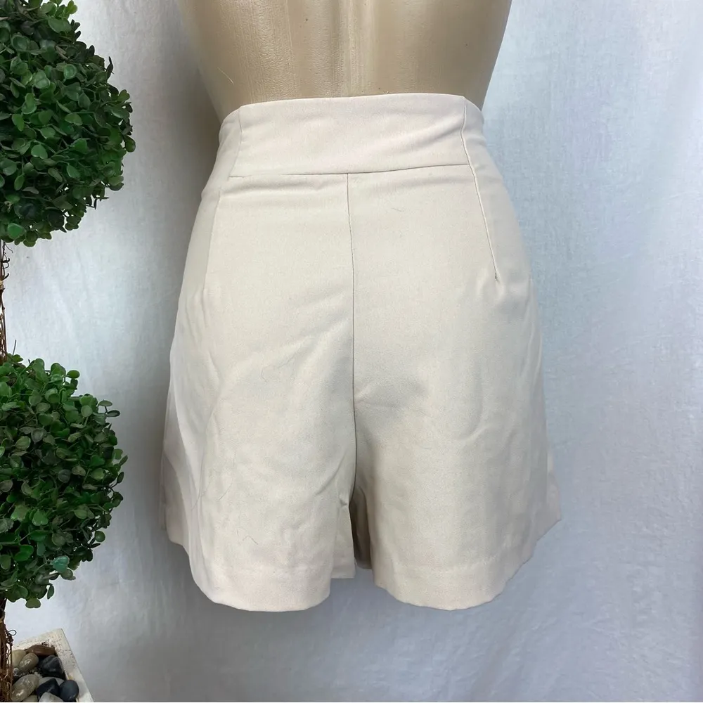Tan Pleated Liliana Woven Shorts From People’s Project LA Standard M Size M - Image 5