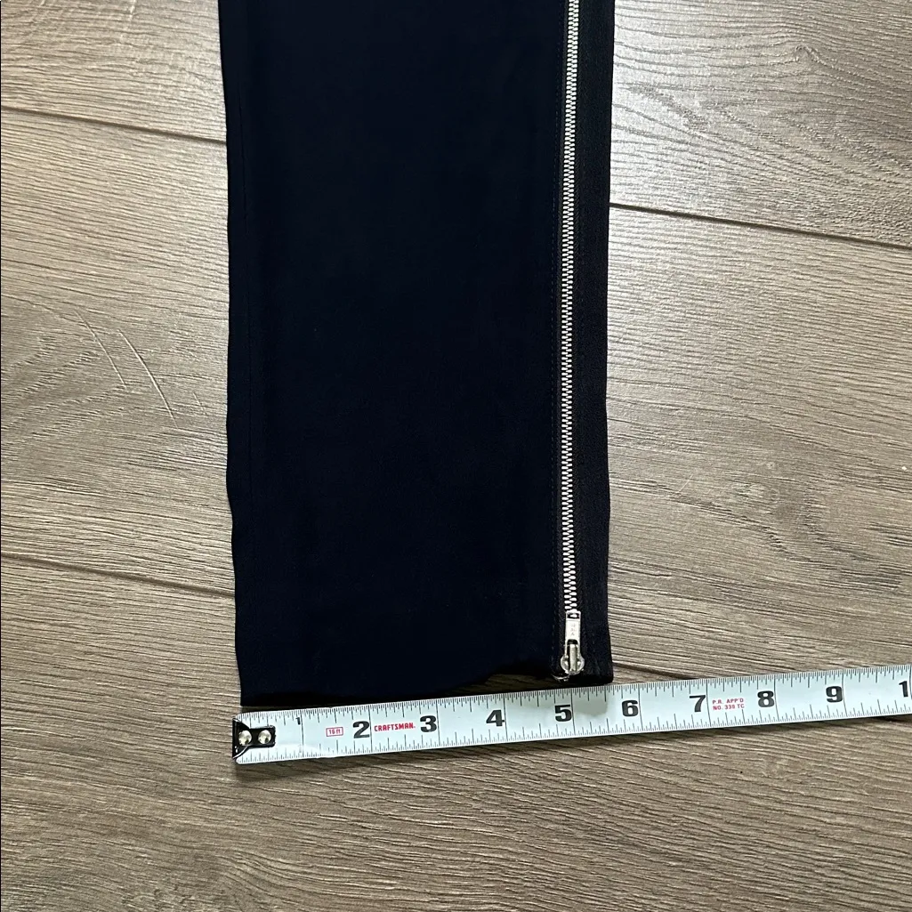 A.L.C. High Rise Double Side Zip Crepe Trousers Pants Tailored Black Size 4 - Image 15