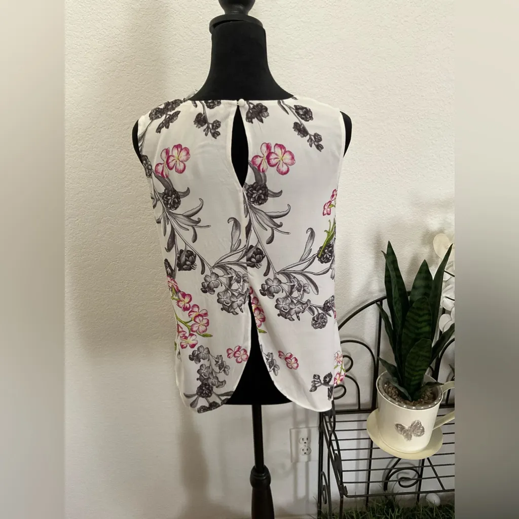1 State Floral-Print‎ Split-Back Cloud Tank Top Women's Size XS - Image 3