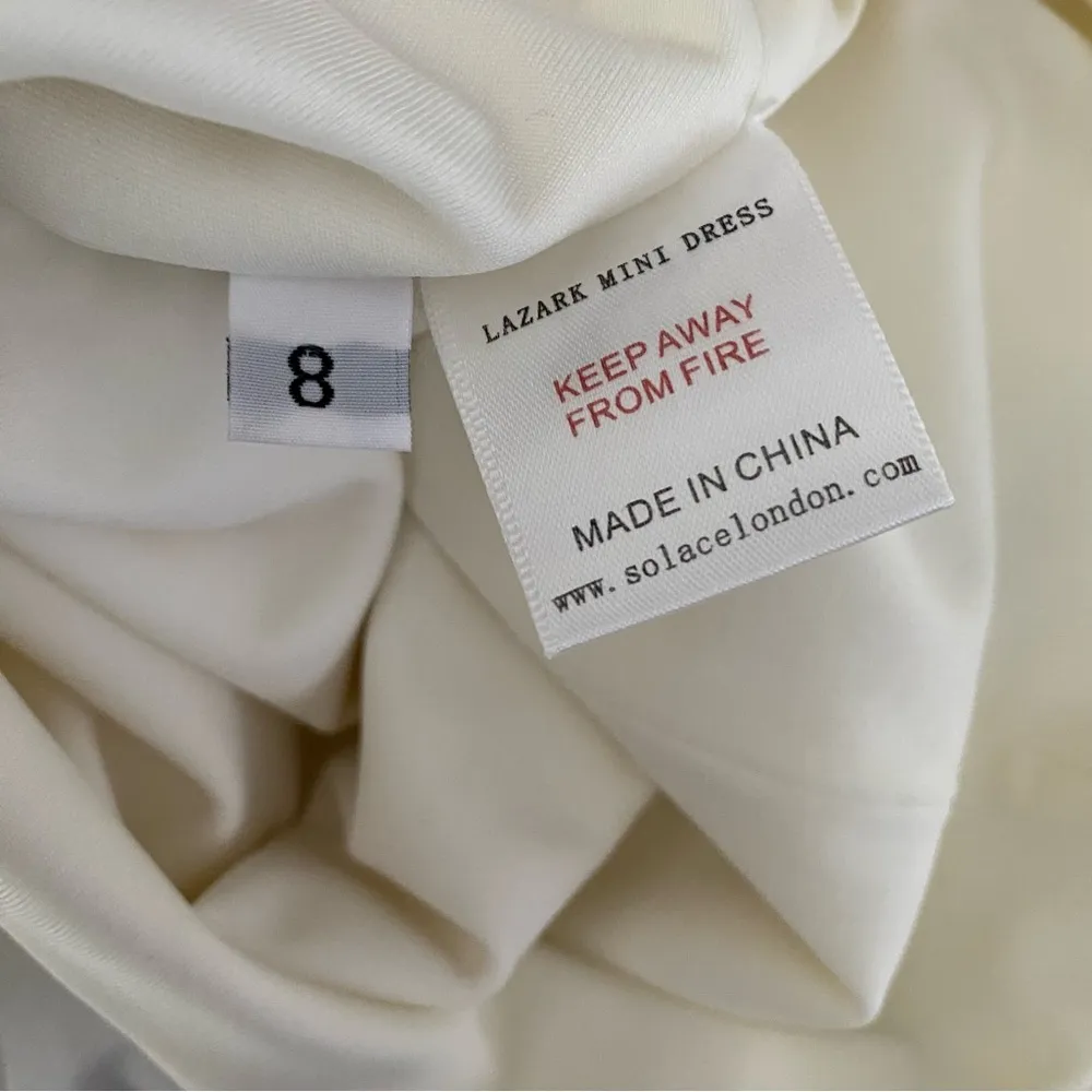 Solace London Lazark Cut Out Mini Dress Cream Ivory size 8 - Image 10